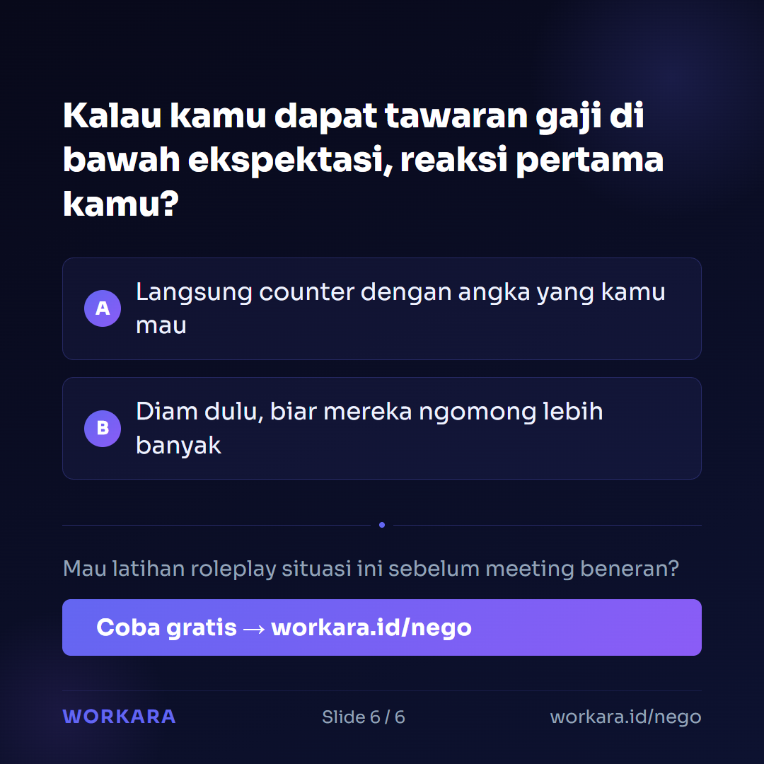 Latihan nego situasi ini di Workara