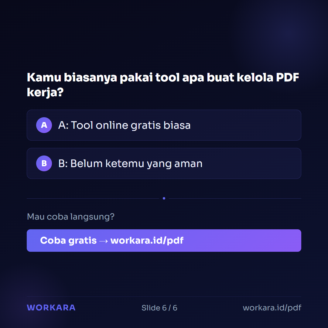 Coba PDF Organizer di Workara