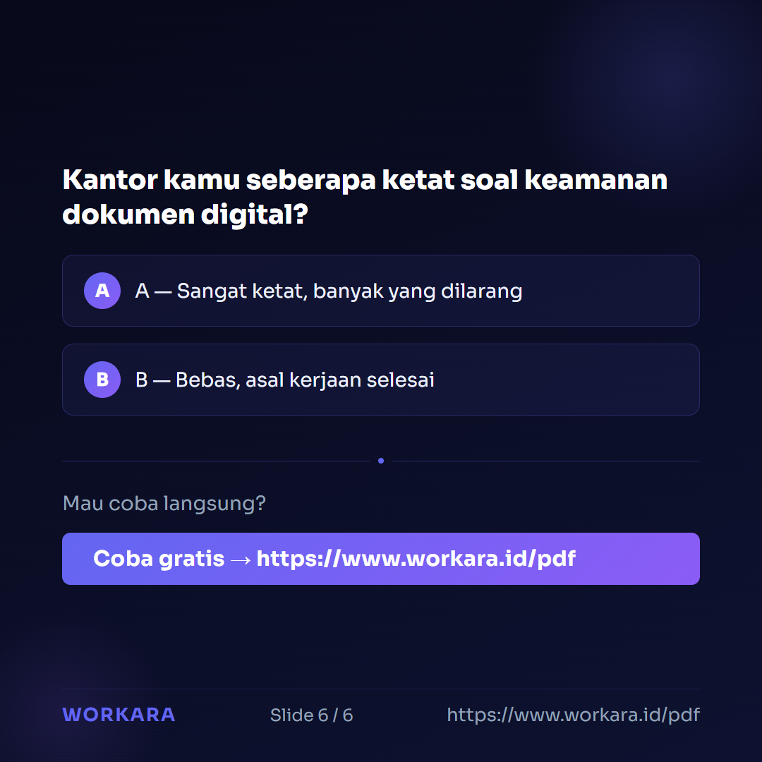 Coba PDF Organizer di Workara