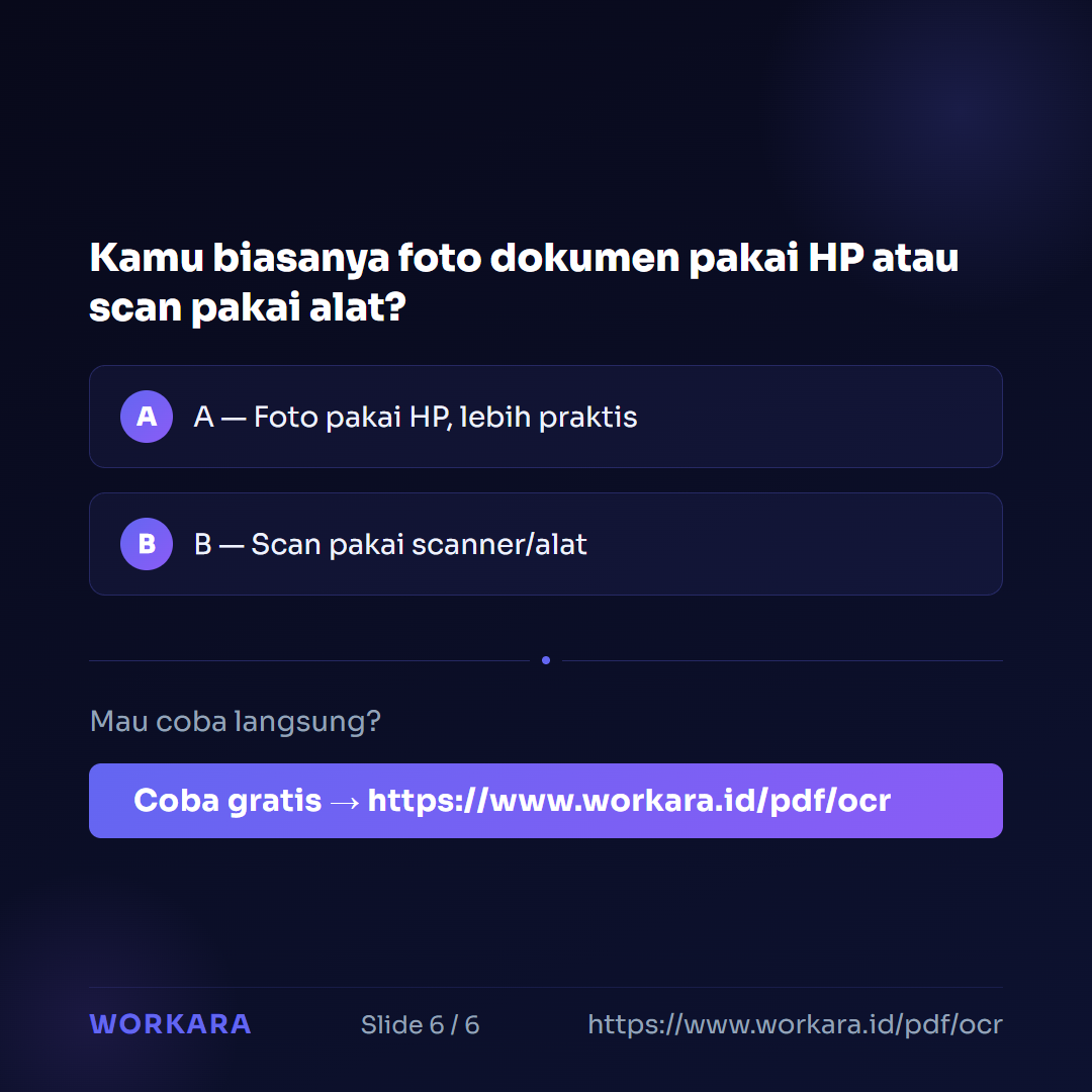 Coba PDF Organizer di Workara