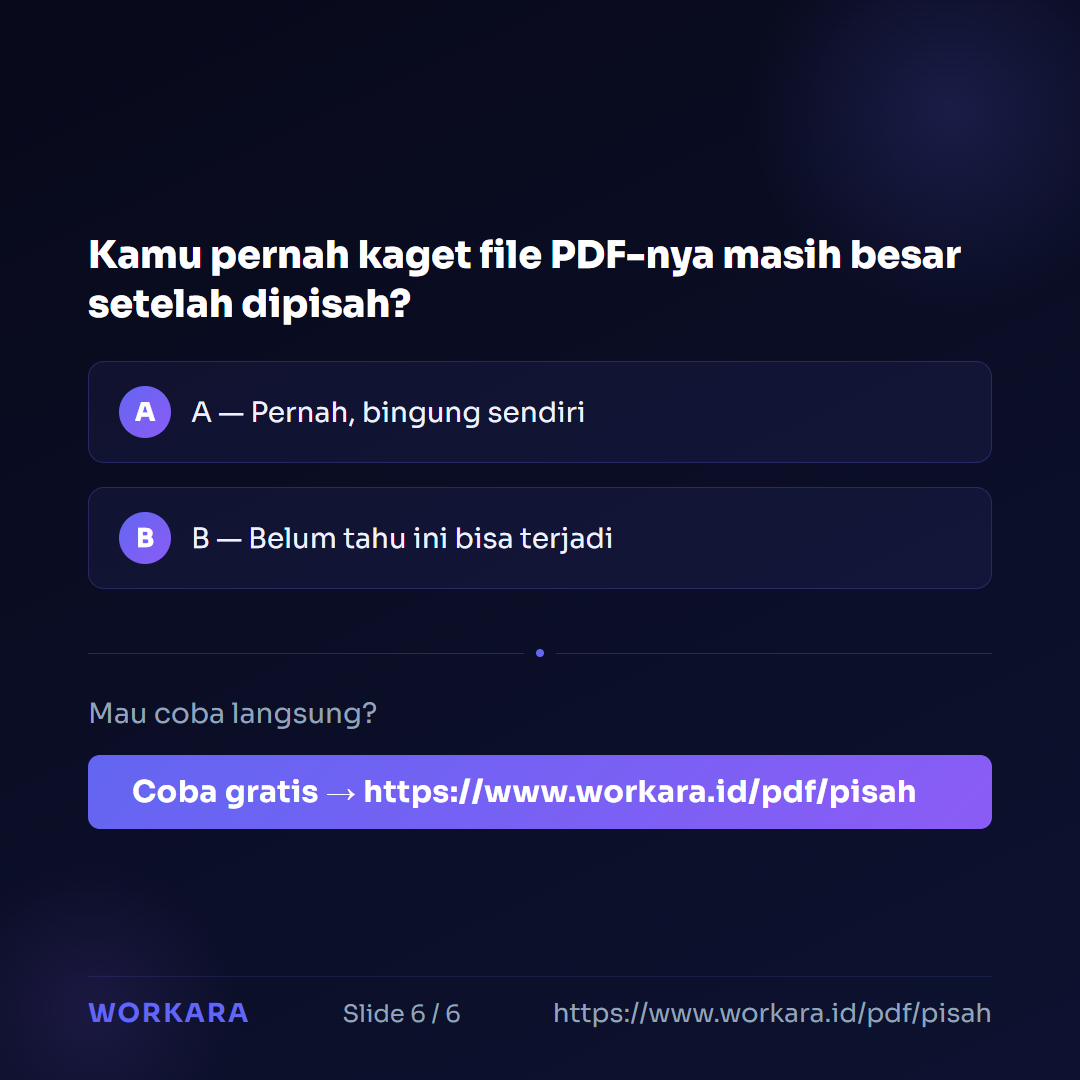 Coba PDF Organizer di Workara