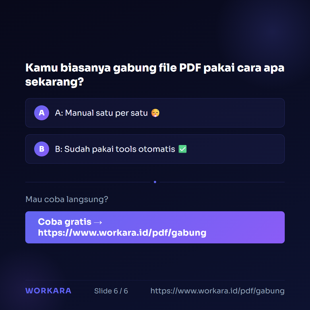 Coba PDF Organizer di Workara